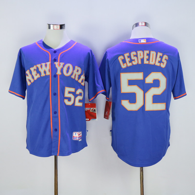 Men New York Mets #52 Cespedes Blue MLB Jerseys